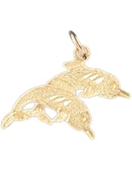 Dazzlers Solid 14 karats gold Dolphin Charm Pendant Available in three colors from jewelsberry (weights: 0.8 grams only)
