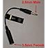Headset Adapter 3.5mm to 2.5mm Audio Adapter and Converter (Black) - Non-Retail Packaging - 2.5MM - Male - 3.5mm FEMALE