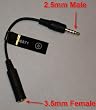 Headset Adapter 3.5mm to 2.5mm Audio Adapter and Converter (Bulk Packaged)