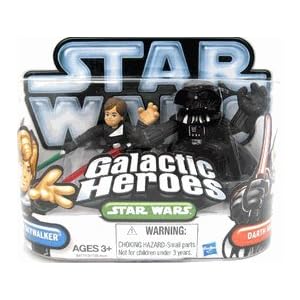 Star Wars 2010 Galactic Heroes 2Pack Jedi Luke Skywalker Darth Vader