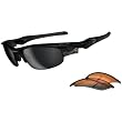 Oakley Fast Jacket Men's Sport Designer Sunglasses w/ Free B&F Heart Sticker Bundle - Polished Black/Black Iridium, Persimmon