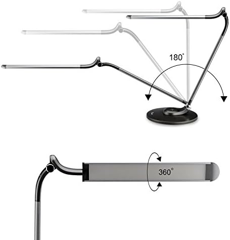 Premer LED Desk Lamp Eye-caring Desk Lamp, Energy Efficient LED Lamp(10W, Dimmable, Touch Control, 3 Color Modes, USB Charging Port) Silver（PM-L101）