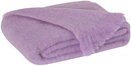 Luxury 100% Fine Mohair Throw Blankets - Exclusive Designer Accent Throws Made in New Zealand, Heirloom Quality In 30 Solid Colors (Lilac)