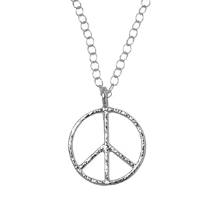Recycled Silver Collection Peace Sign Necklace