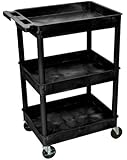 Luxor STC111 40.5" Automotive Utility Cart with 3 Shelves, Black