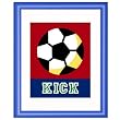 Game On Framed Print by Olive Kids (SOCCER) Blue Frame