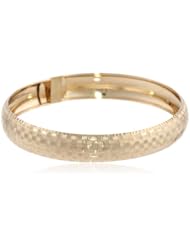 Duragold 14k Yellow Gold Flex Checkerboard Design Bangle Bracelet, 8"