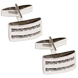 Romantic Gifts for Him Sterling Silver Onyx Gemstone Cuff Links Set