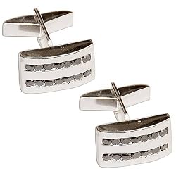 Romantic Gifts for Him Sterling Silver Onyx Gemstone Cuff Links Set (cflng233)
