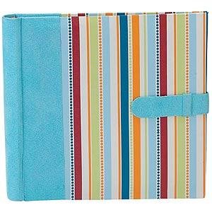 Blue FANTASY STRIPES suede album for 200 photos - 4x6