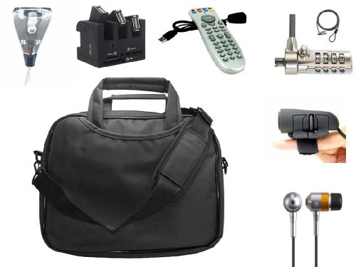Extreme Netbook 7 Piece Bundle Kit - 8-10.1 Premium Netbook Carrying Case + Netbook Assurance Combo Lock + USB 2LED Netbook Light + USB Finger Mouse + USB Hub and Window-card Reader + Sound Isolating Earbud Earphones + PC Recondite