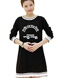 （TPGROWIN） マタニティ ウェア ワンピース トップス 妊婦服 授乳服 授乳口付 裏起毛 カジュアル 産前 産後 全3色 (XL, ブラック)