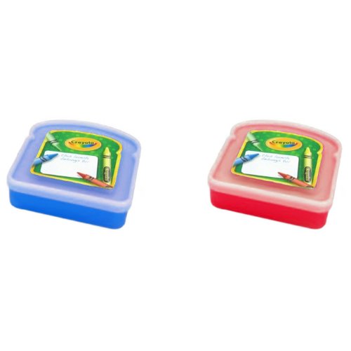 Crayola Snack Packer Sandwich Container 2 Pack - Red & Blue
