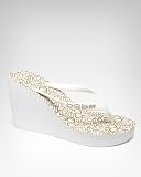 bebe Hi Wedge Foil Print Flip Flop