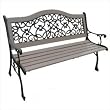 DC America SL2009-SD, Sand Dollar Park Bench, Cast Iron Frame and Hardwood Slats, Rust Resistant Bronze Finish