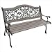 DC America SL2009-SD, Sand Dollar Park Bench, Cast Iron Frame and Hardwood Slats, Rust Resistant Bronze Finish