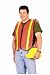 PVC Nylon Mesh Orange Safety Vest, w/ 1 Yellow Reflective Strips