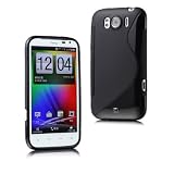MaryCom PREMIUM QUALITÄT TPU Silikon Handytasche schwarz für das HTC Sensation XL Smartphone + Gratis Displayschutzfolie