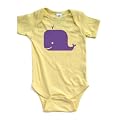 Whale Bodysuit - Purple Design on Yellow or White Short Sleeve Baby Bodysuit