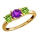 1.05 Ct Round Purple Amethyst and Peridot Yellow title=