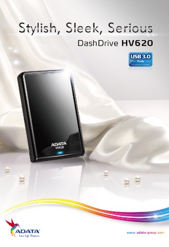 ADATA DashDrive HV620 Portable External Hard Drive 2TB USB 3.0, Black (AHV620-2TU3-CBK) On Sale