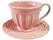 Kitchen & Housewares : Set of 4 "Battenburg" PINK Demitasse Cups & Saucers - Perfect for Tea Parties!