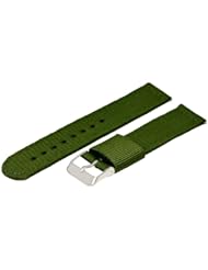 2 Piece 18mm Nylon Buckle - Solid Army Green - Nato Ballistic Military Watch Band Strap G-10 Fits All Watches!!!