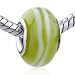 Pandora Chamilia Compatible Sterling Silver Core Murano Glass Slide-On And Slide-Off Glass Bead , Fits Troll Bracelet Too
