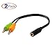Seadream 2Pack 3.5mm Female to Dual 3.5 Male Headset Mic & Stereo Audio Y Splitter Cable Adpter (2Pack Black+red)