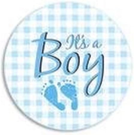 IT'S A BOY Announcement BUTTON/BLUE Pin 2" GIFT/Keepsake-BABY SHOWER/NEW Mom/Dad/Grandparents