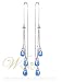 STUDIO 925: *BLUE AQUA SWAG BRIOLETTE THREADER EARRINGS*