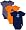 Orange/Navyblue