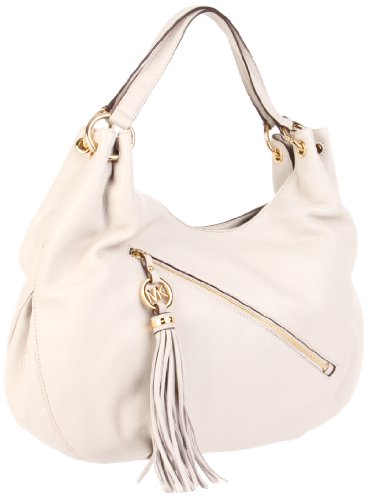MICHAEL Michael Kors Charm Tassel Large Shoulder Tote Shoulder Handbags - Bone