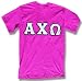 Alpha Chi Omega Hot Pink Tee - White on Black Letters