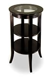 Product details for Winsome 92318 Round Side Table with Glass Top - Epresso