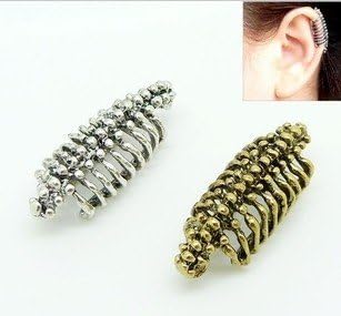 skeleton vertebra earring Ear Wrap Cuff earring Gothic earring Punk Rock earring 1 piece