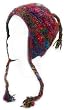 Recycled Silk Sari Ear Flap Hat with Tassels