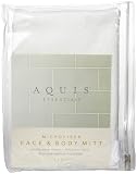Aquis Microfiber Face and Body Mitt -- White -- 5 x 7 (Quantity of 5)