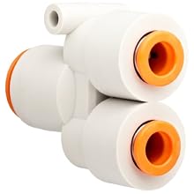 SMC KQ2U Push-to-Connect Tube Fitting, Reducing Union Wye, PBT Body, Tube OD, Inch