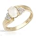 Ring With 0.75ctw Precious Stones - Genuine Clean Diamonds and Moonstone Crafted in 14K Yellow Gold (Size 6.5)