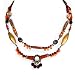 Ayala Bar Fabrics Necklace - The Hip Collection - in Earth Tones and Deep Reds #8633 ANK ONK