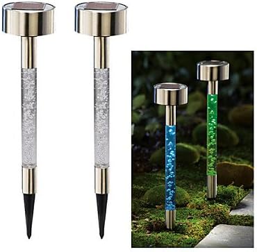Solar Bubble Crystal Lawn Light Garden Decoration Stake Lamp (2-Pack)