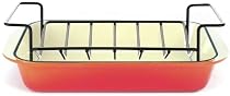 Le Creuset Cast Iron Rectangular Oven Dish 30 cm, and Roasting Rack Set 30 cm, Volcanic