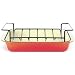 Le Creuset Cast Iron Rectangular Oven Dish, Volcanic, 30cm and 30cm Roasting Rack Set