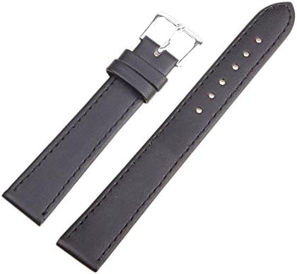 ROOMZOOM Women Men High Quality PU Leather Black Brown Watch Strap Band Black:14mm