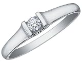 Diamond Promise Ring: 14K White Gold 1/10 (ctw) Diamond Solitaire