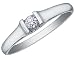 Diamond Promise Ring: 14K White Gold 1/10 (ctw) Diamond Solitaire