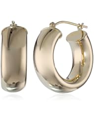 Duragold 14k Yellow Gold Reverse Round Hoop Earrings
