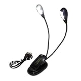 Book Reading Light Bed Kindle Night Neck Portable Clip On LED Book Light USB Included Adjustable Dual Flex Necks 4 Lights by Bright Idea