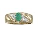 14k Yellow Gold Oval Emerald And Diamond Gents Ring (Size 8.5)